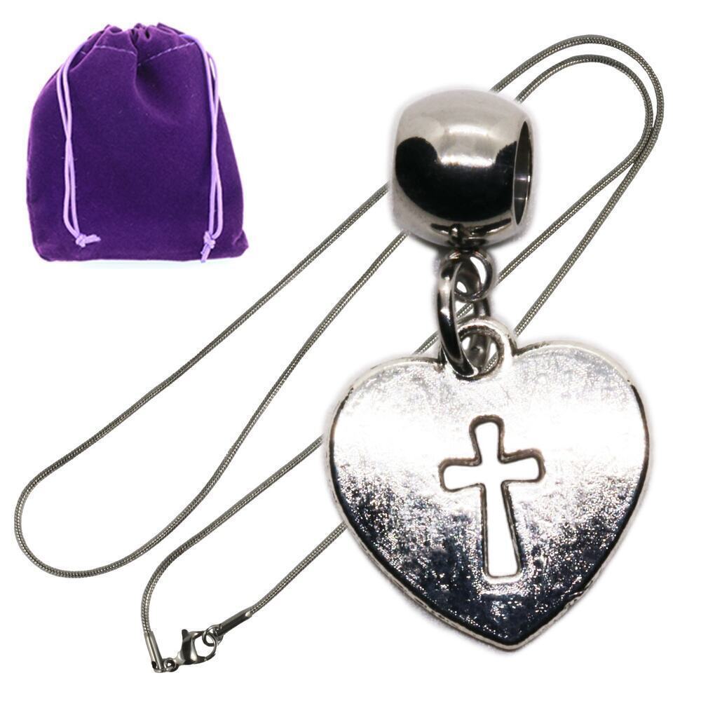 Elegant Cross on Heart Necklace - Cross Necklace for Women and Men, Perfect Gift